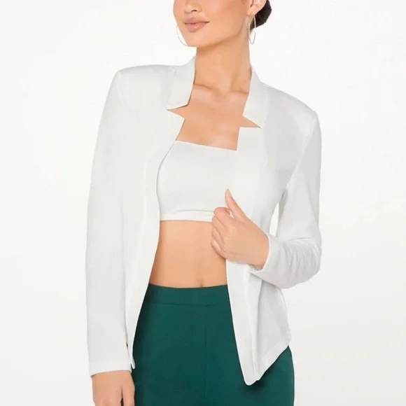 V Notch collar Blazer minimalist jacket hot pink - Picture 12 of 13